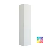 Stor badrumsinspiration med grå underskåp med integrerat handtag, snyggt sidomonterat handfat, fyrkantig spegel med rundade hörn, väggar i betonglook och råa material för en urban look